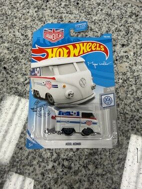 Hot Wheels Kool Kombi Toy Van - White with Blue & Red Accents
